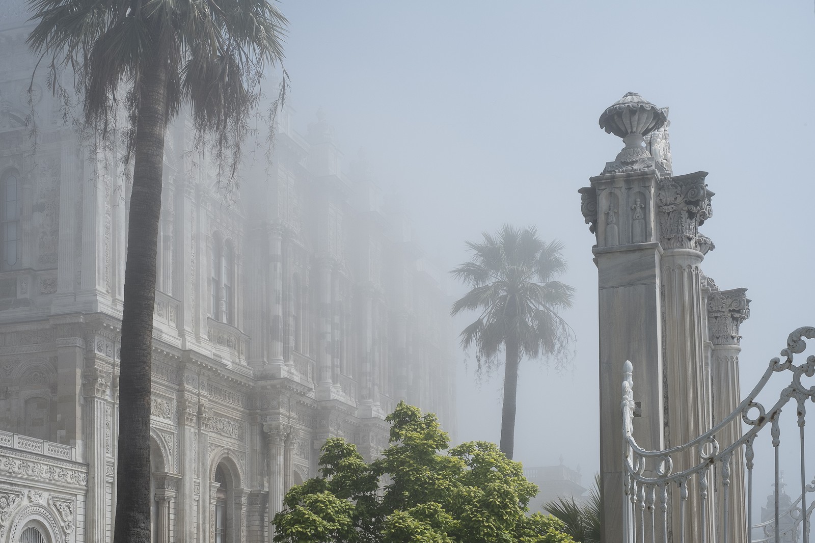 Le palais dans le brouillard